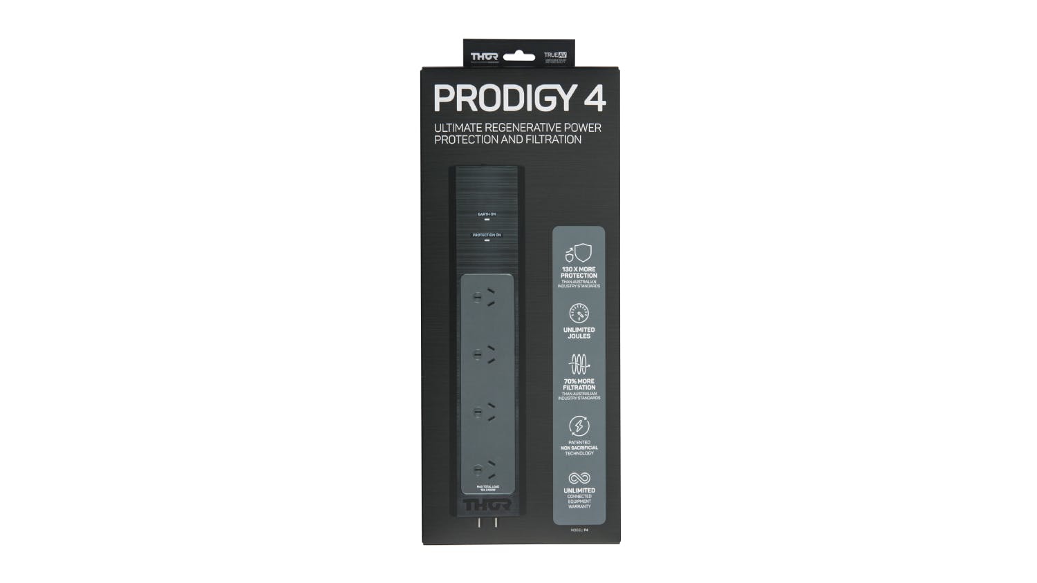 Thor PRODIGY 4 Power Filter & Surge Protector with Fireproof MOV - 4 Outlets (P4)
