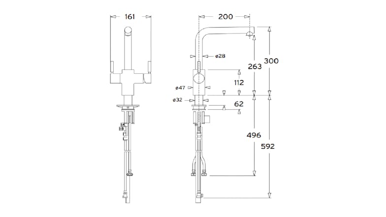 InSinkerator Near-Boiling & Cold Filtered Mixed Multi Tap - Black & Chrome (Lia/MTLIA-JB)