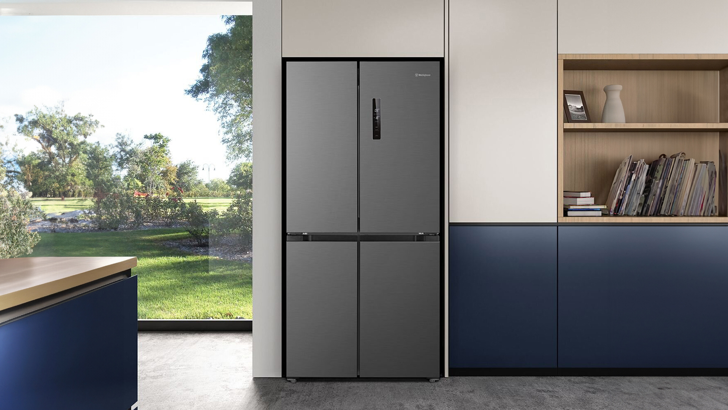 Westinghouse 496L Quad Door Fridge Freezer - Matte Charcoal Black (WQE4900BA)