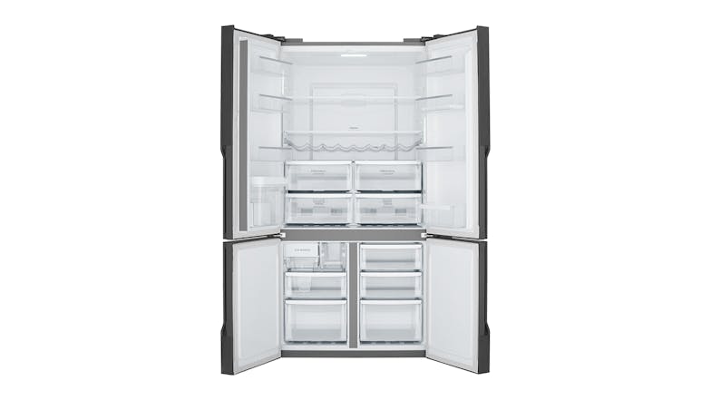 Westinghouse 564L Quad Door Fridge Freezer with Ice & Water Dispenser - Matte Charcoal Black (WQE5660BA)