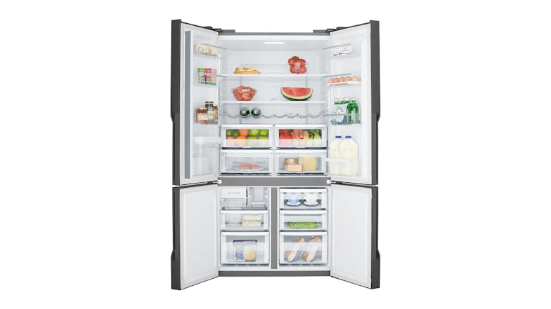 Westinghouse 564L Quad Door Fridge Freezer with Ice & Water Dispenser - Matte Charcoal Black (WQE5660BA)