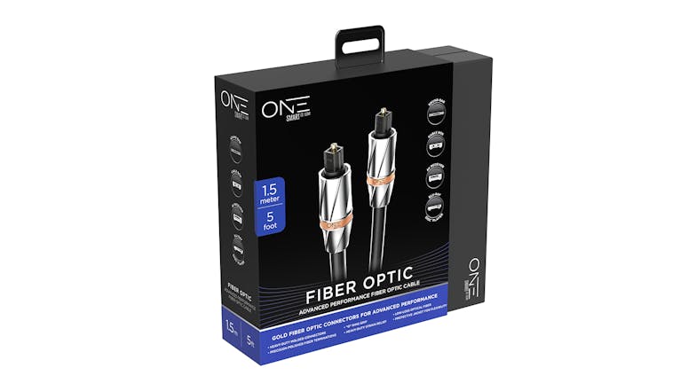 One Products Fibre Optic Surround Sound & Audio Cable - 1.5m Black (OCFO001-5)