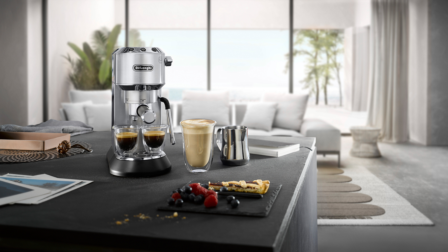 De&#039;Longhi Dedica Arte Manual Coffee Machine - Metal (EC885.M)