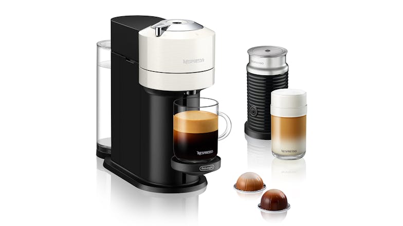 DeLonghi Vertuo Nespresso Capsule Coffee Machine with Aeroccino3 Milk Frother - White (ENV120.WAE)