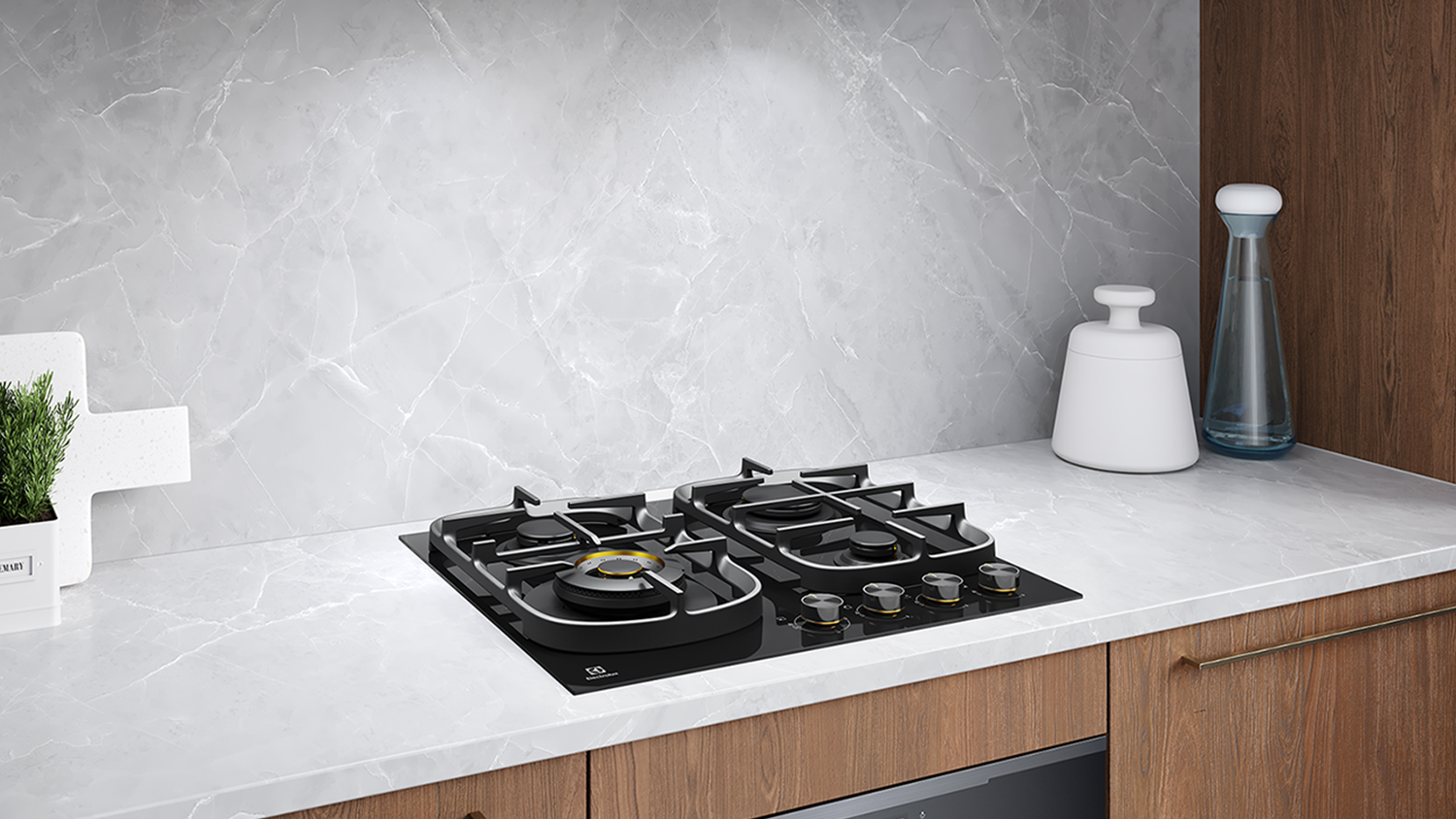 Electrolux 60cm 4 Burner Gas Cooktop - Black Glass (UltimateTaste 500/EHG645BE)