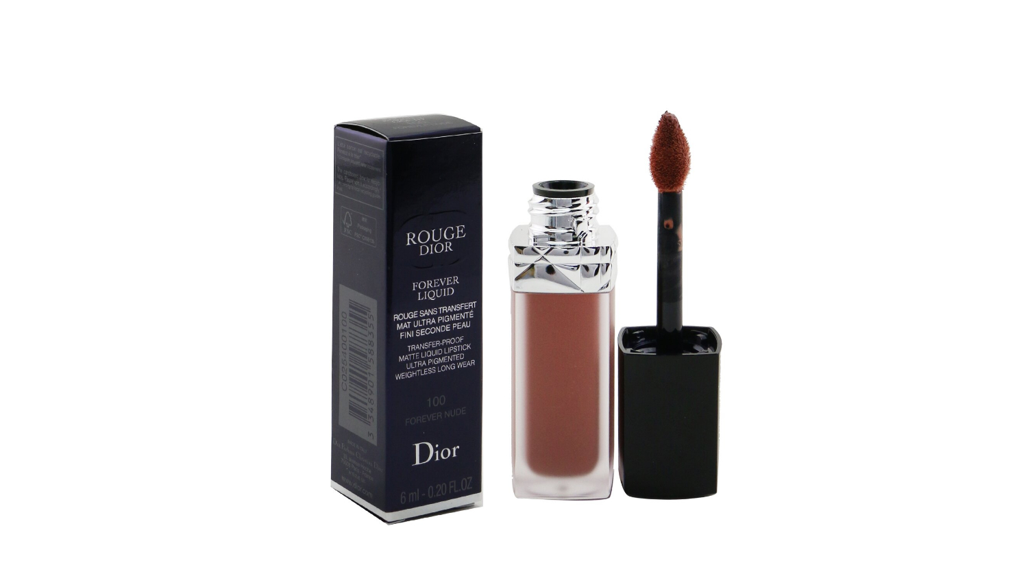 Christian Dior Rouge Dior Forever Matte Liquid Lipstick - # 100 Forever Nude - 6ml/0.2oz
