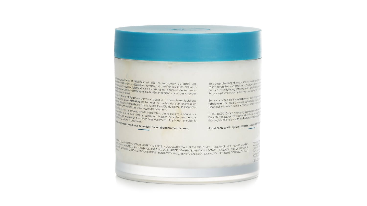 Christophe Robin Cleansing Purifying Scrub with Sea Salt (Soothing Detox Treatment Shampoo) - Sensitive or Oily Scalp - 250ml/8.4oz