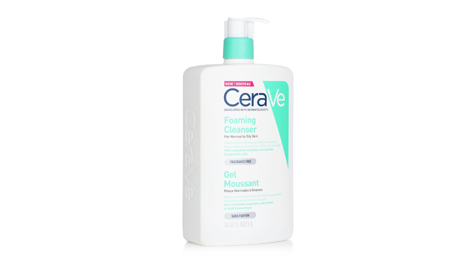 CeraVe Foaming Cleanser For Normal to Oily Skin (With Pump) - 1000ml/33.8oz