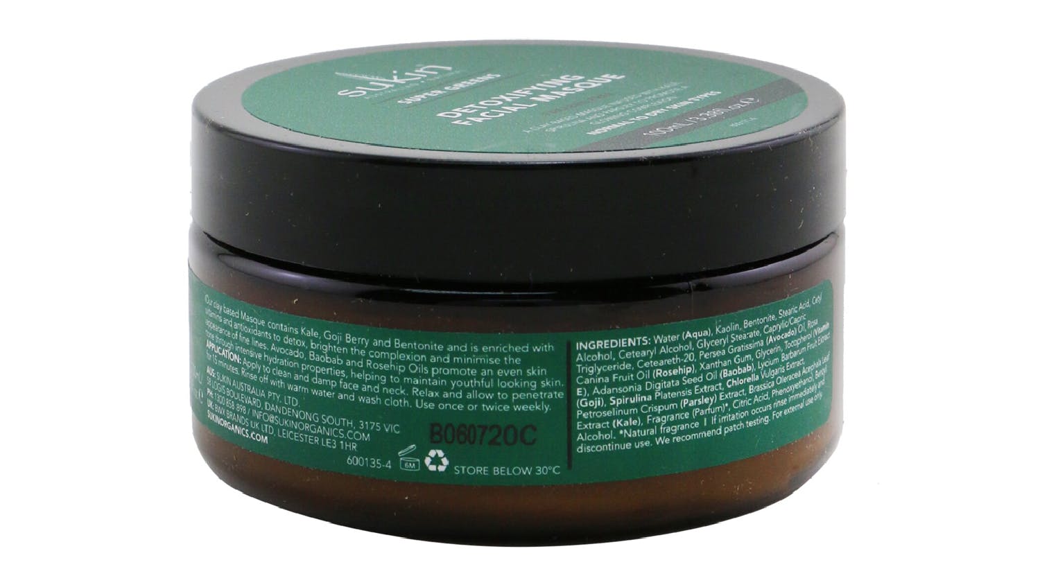 Sukin Super Greens Detoxifying Facial Masque (Normal To Dry Skin Types) - 100ml/3.38oz
