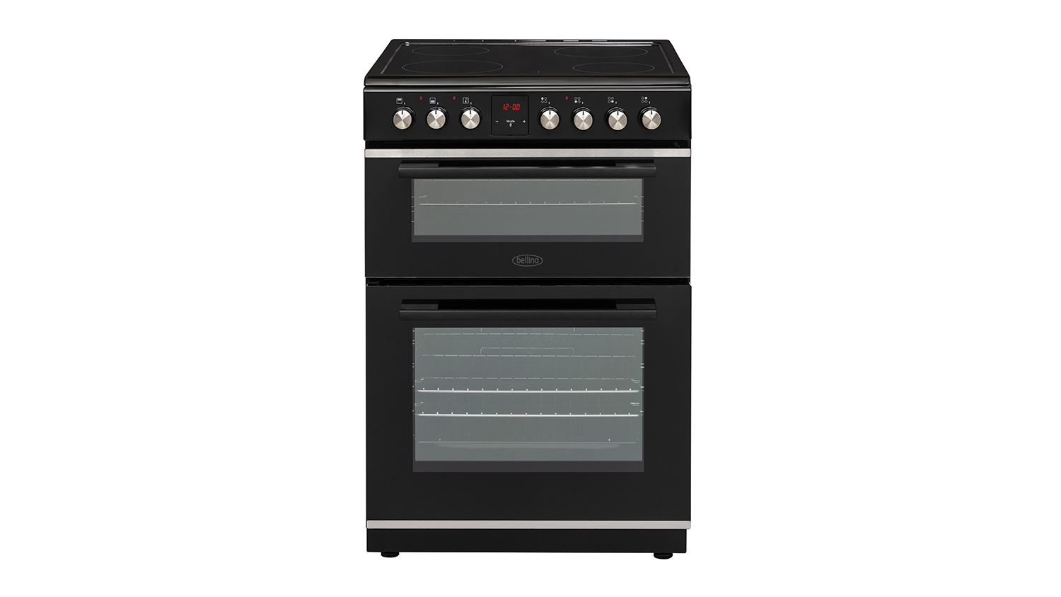 Freestanding double oven on sale with ceramic hob