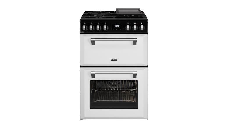 Belling 60cm Dual Fuel Freestanding Oven with Gas Cooktop - White (Mini Richmond/BMR60DODFW)