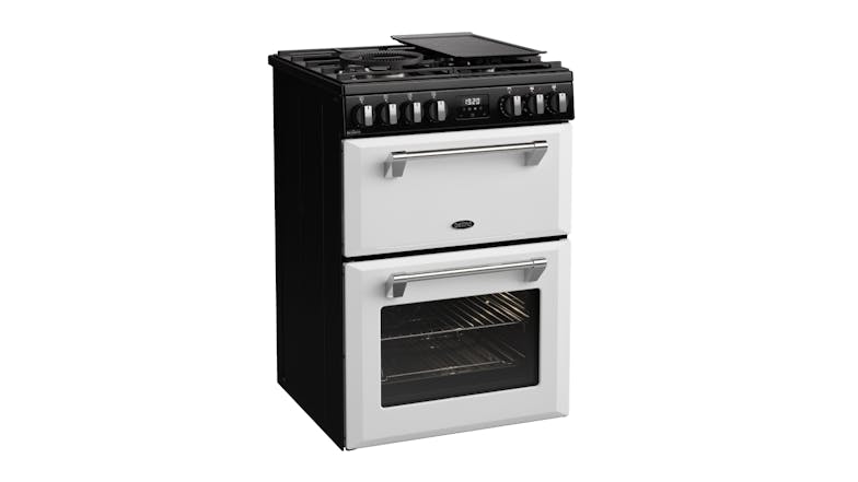 Belling 60cm Dual Fuel Freestanding Oven with Gas Cooktop - White (Mini Richmond/BMR60DODFW)