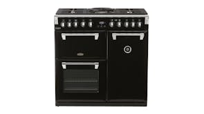 Belling 90cm Dual Fuel Freestanding Oven with Gas Cooktop - Black (Richmond Deluxe/BRD900DFB)