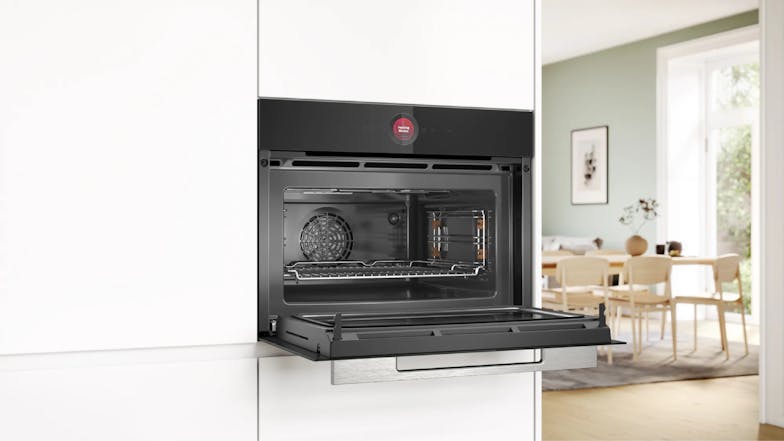 Bosch 45cm 16 Function Built-In Compact Microwave Oven - Black (Series 8/CMG7241B1A)