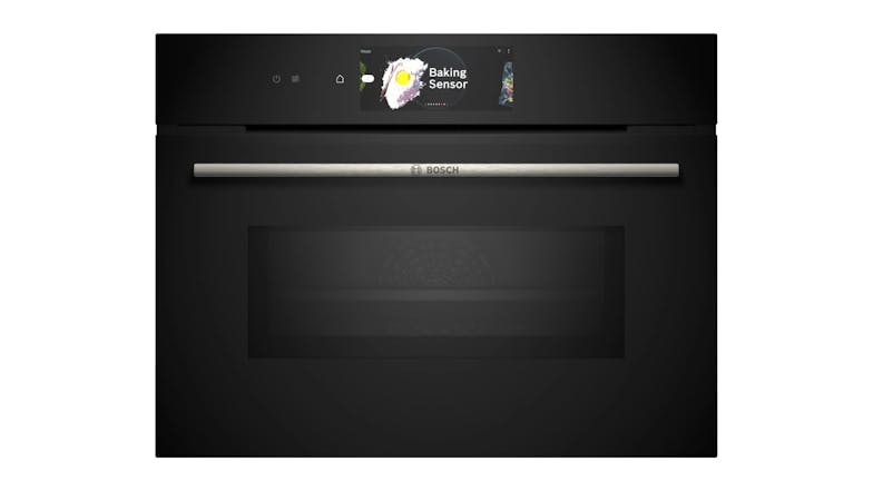 Bosch 45cm Pyrolytic 22 Function Built-In Compact Microwave Oven - Black (Series 8/CMG778NB1)