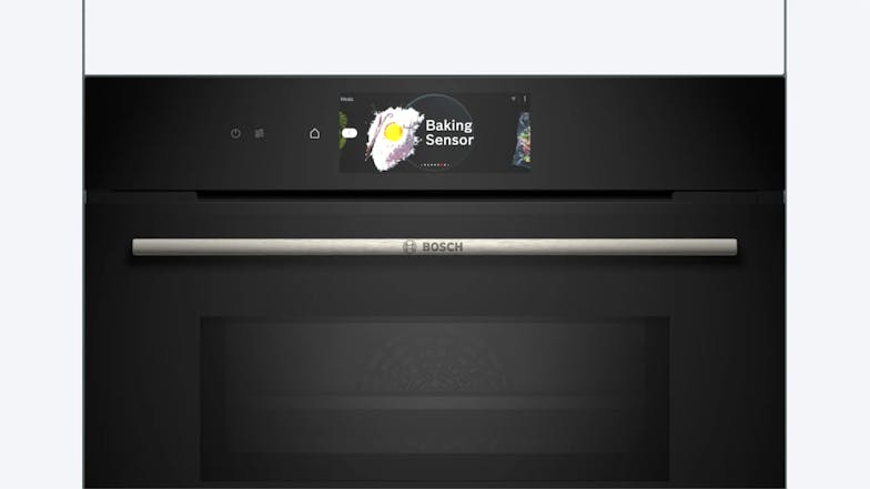 Bosch 45cm Pyrolytic 22 Function Built-In Compact Microwave Oven - Black (Series 8/CMG778NB1)