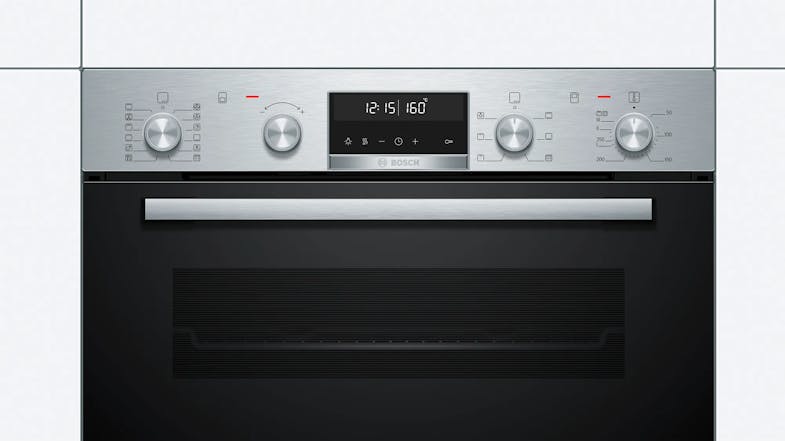 Bosch 60cm Pyrolytic 4 + 10 Function Built-In Double Oven - Stainless Steel (Series 6/MBG5787S0A)