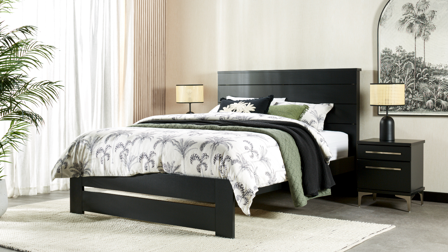 Aza King Single Bed Frame - Black