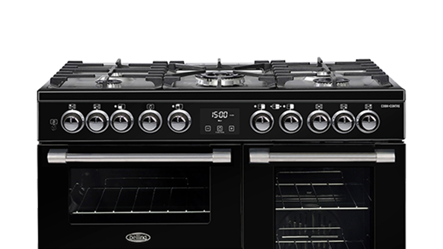 Belling 90cm Dual Fuel Freestanding Oven with Gas Cooktop - Black (BCC900DFB)
