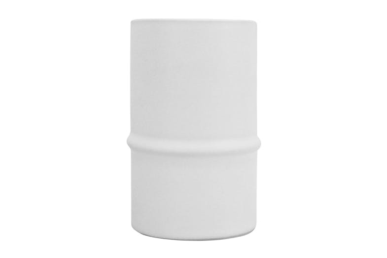 Ceramic Bamboo 13cm White Vase by NF Living