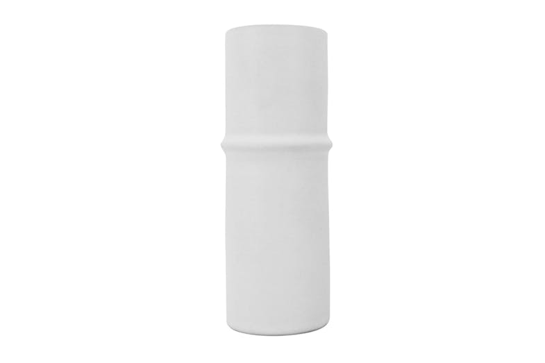 Ceramic Bamboo 17cm White Vase by NF Living