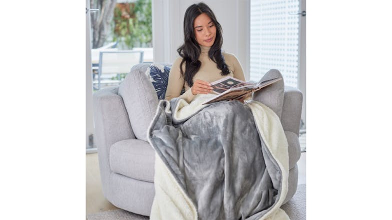 Homedics Heated Throw Blanket - Grey (HTB-1000GY-AU)