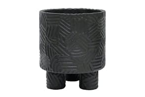 Groove 21cm Planter by Stoneleigh & Roberson - Black