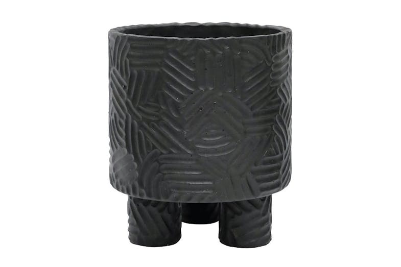Groove 21cm Planter by Stoneleigh & Roberson - Black