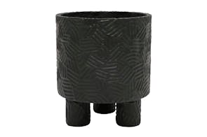 Groove 27cm Planter by Stoneleigh & Roberson - Black