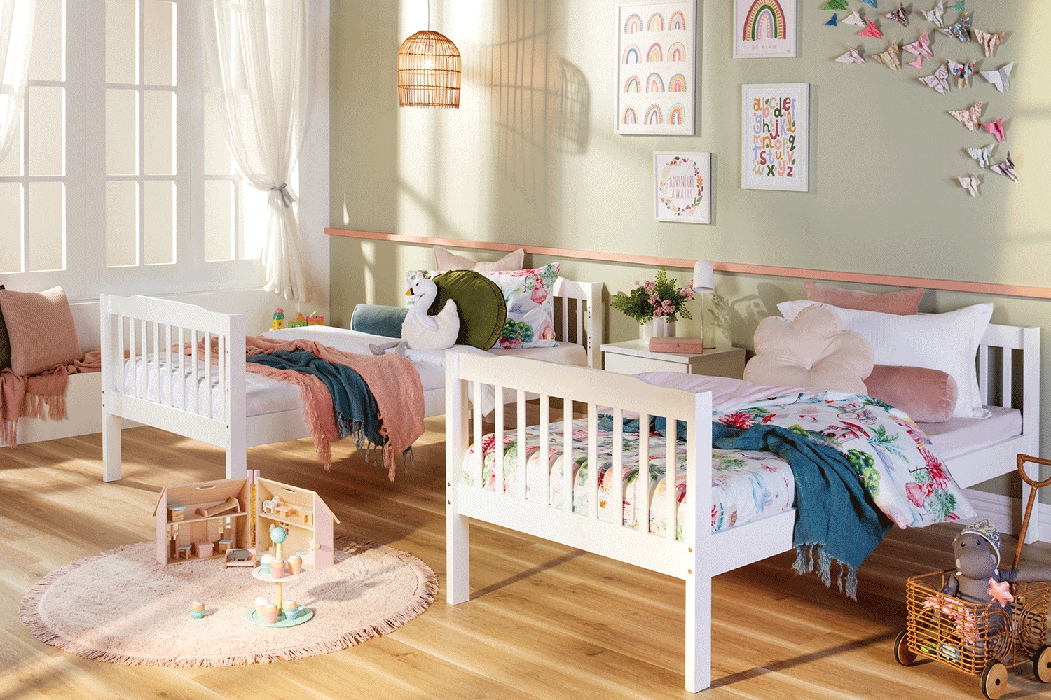 Harper King Single Bunk Bed Frame White Harvey Norman New Zealand