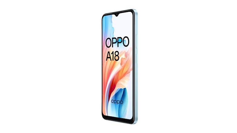 OPPO A18 4G 128GB Smartphone - Glowing Blue (Spark/Open Network) with Prepay SIM Card