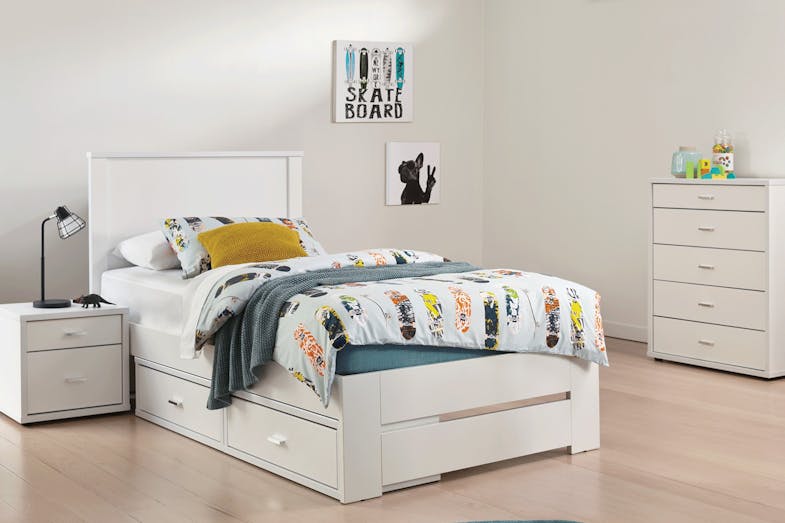 Hero Single Slat Bed Frame - White