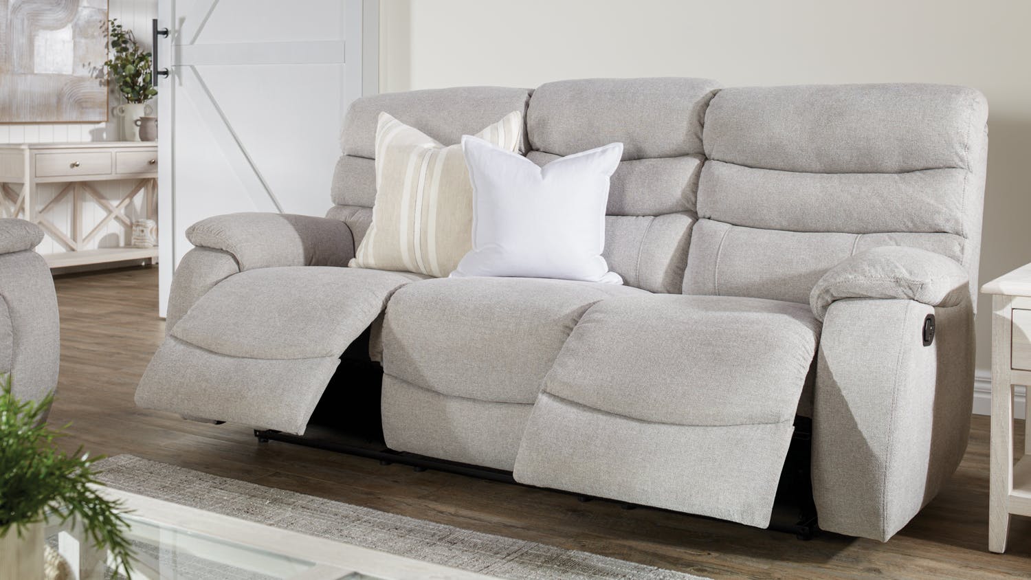 Stirling 3 Seater Fabric Recliner Sofa