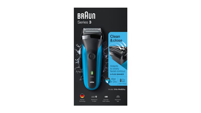 Braun Series 3 Wet & Dry Shaver - Black/Blue (310s)