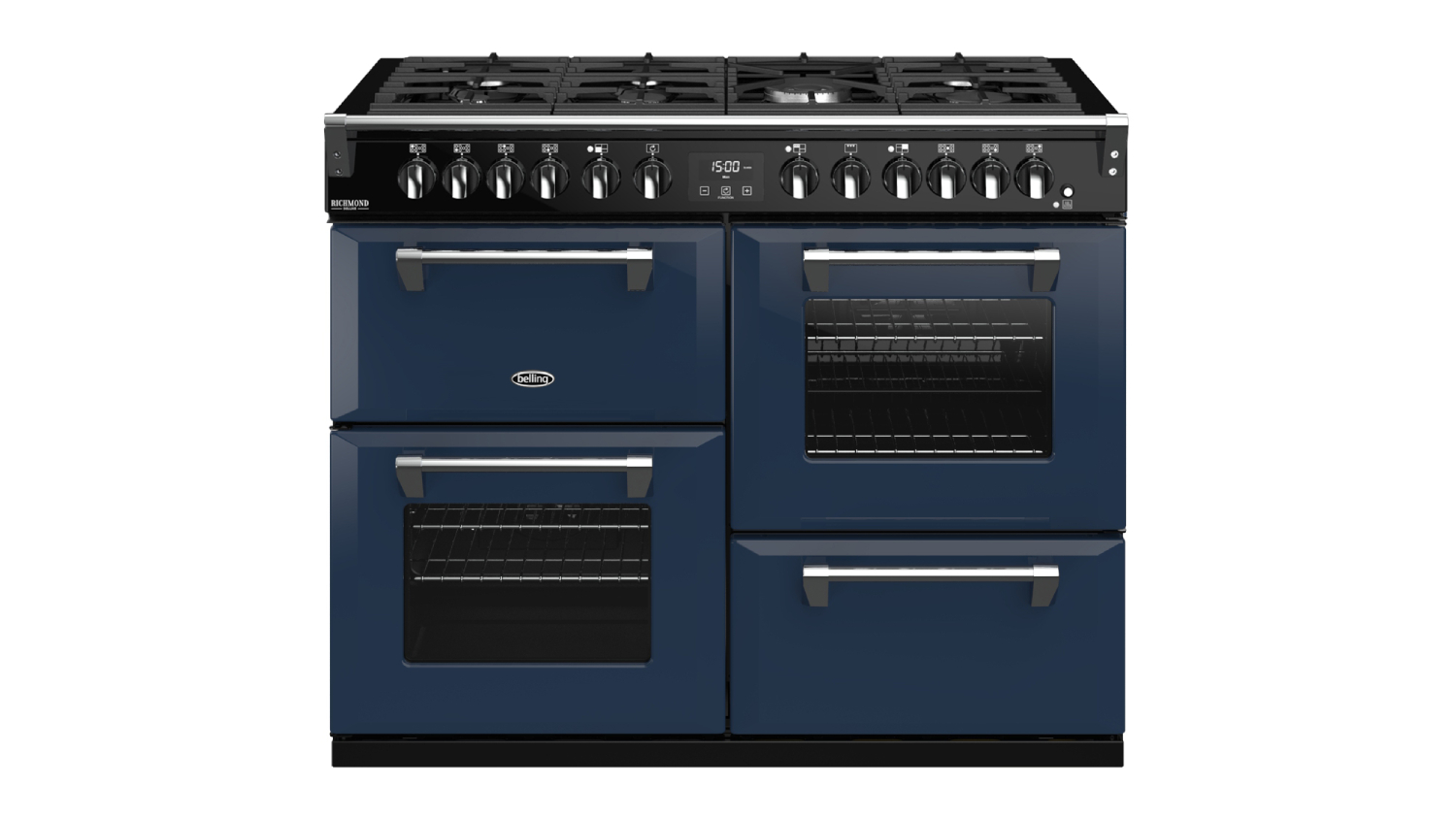 Belling 110cm Dual Fuel Freestanding Oven with Gas Cooktop Midnight