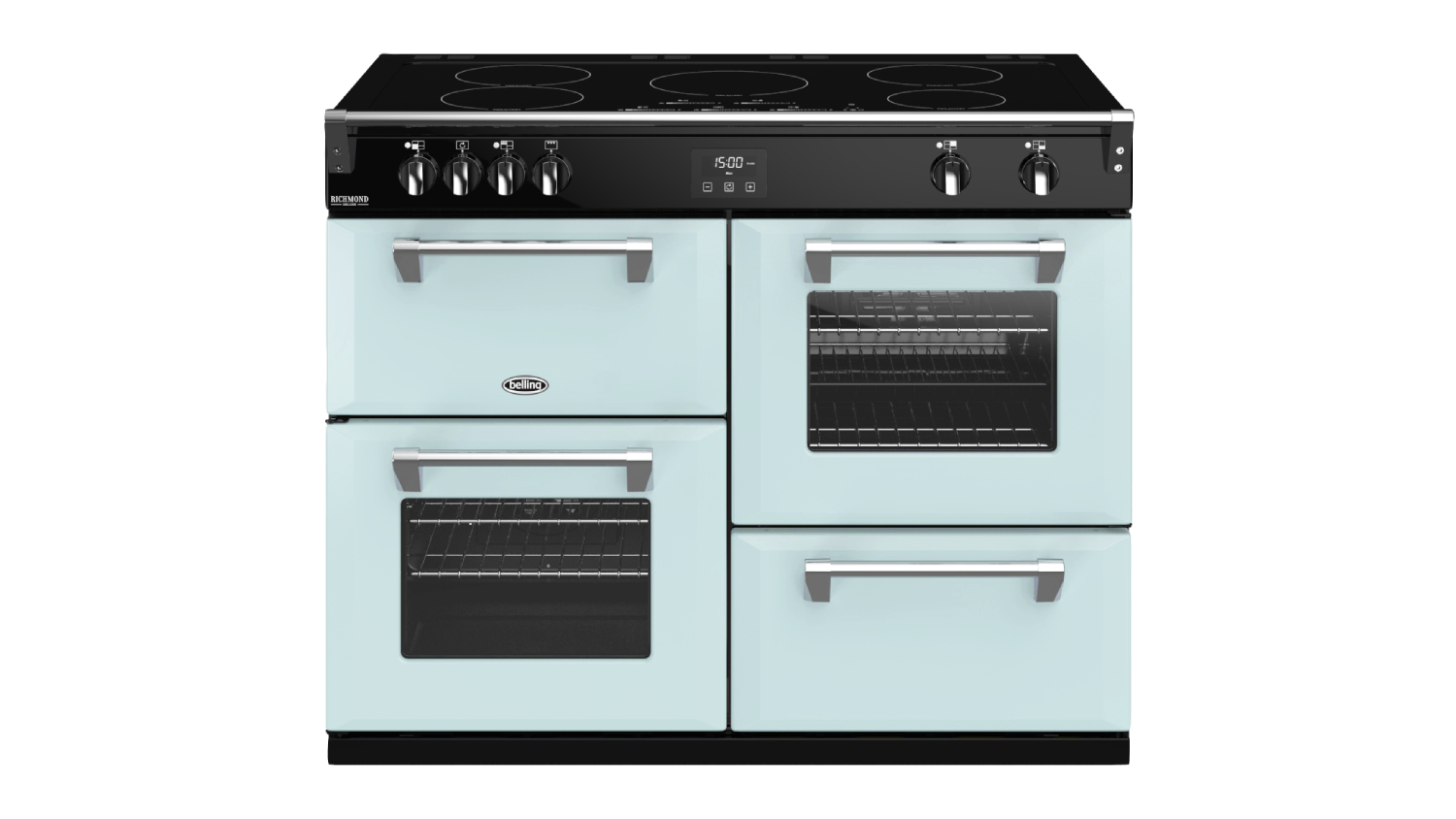 Belling 110cm Freestanding Oven with Induction Cooktop Seafoam Blue