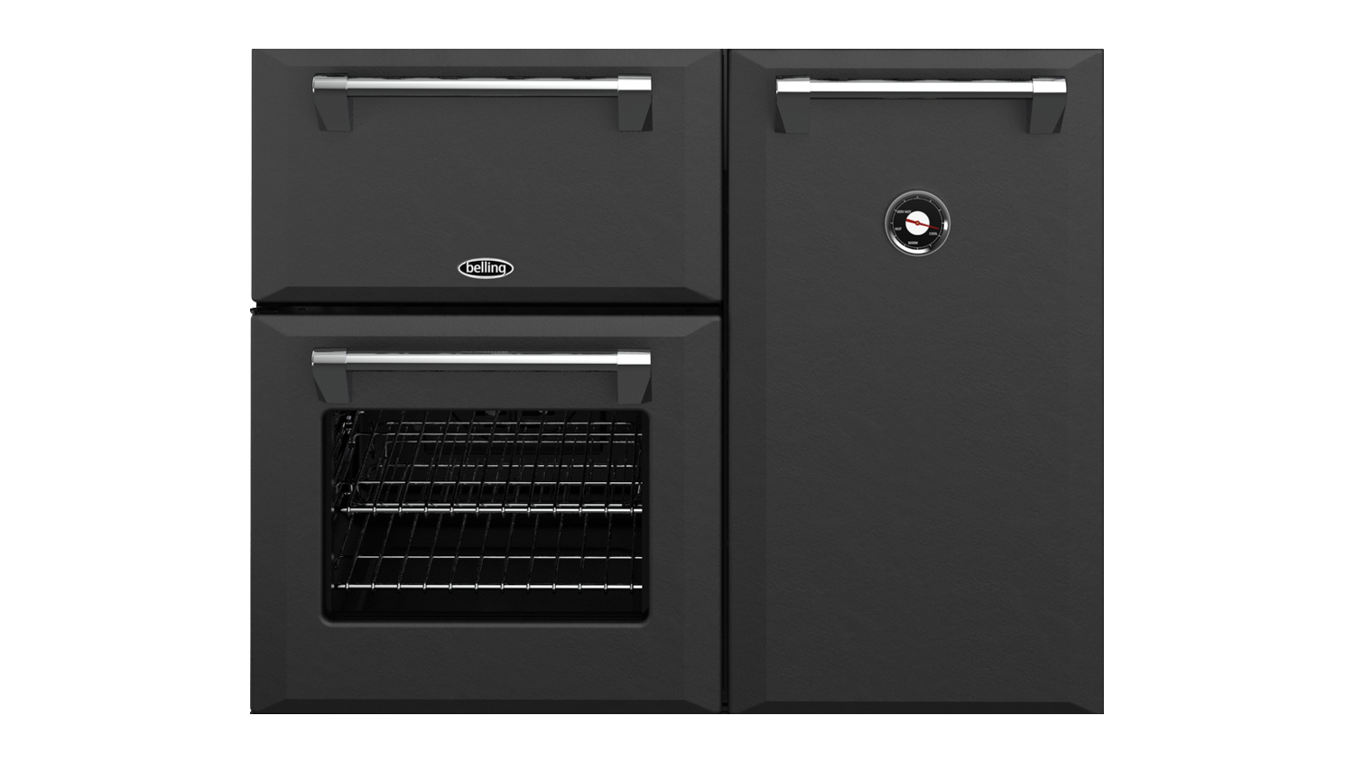 Belling 90cm Dual Fuel Freestanding Oven with Gas Cooktop Graphite