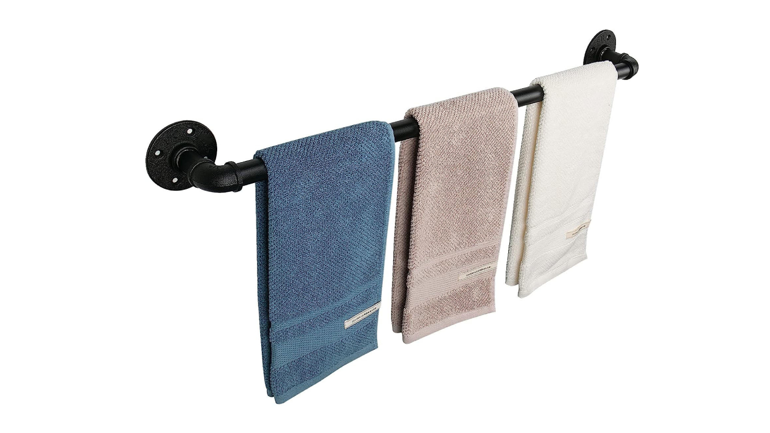 Kmall Industrial Pipe Wall Mounted Towel Rail 110cm - Matte Black