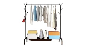 Kmall Modern Metal Garment Rack with Hooks 105cm - Black