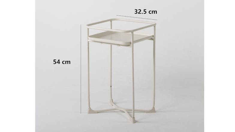 Kmall Modern Square Metal Frame Sidetable - White