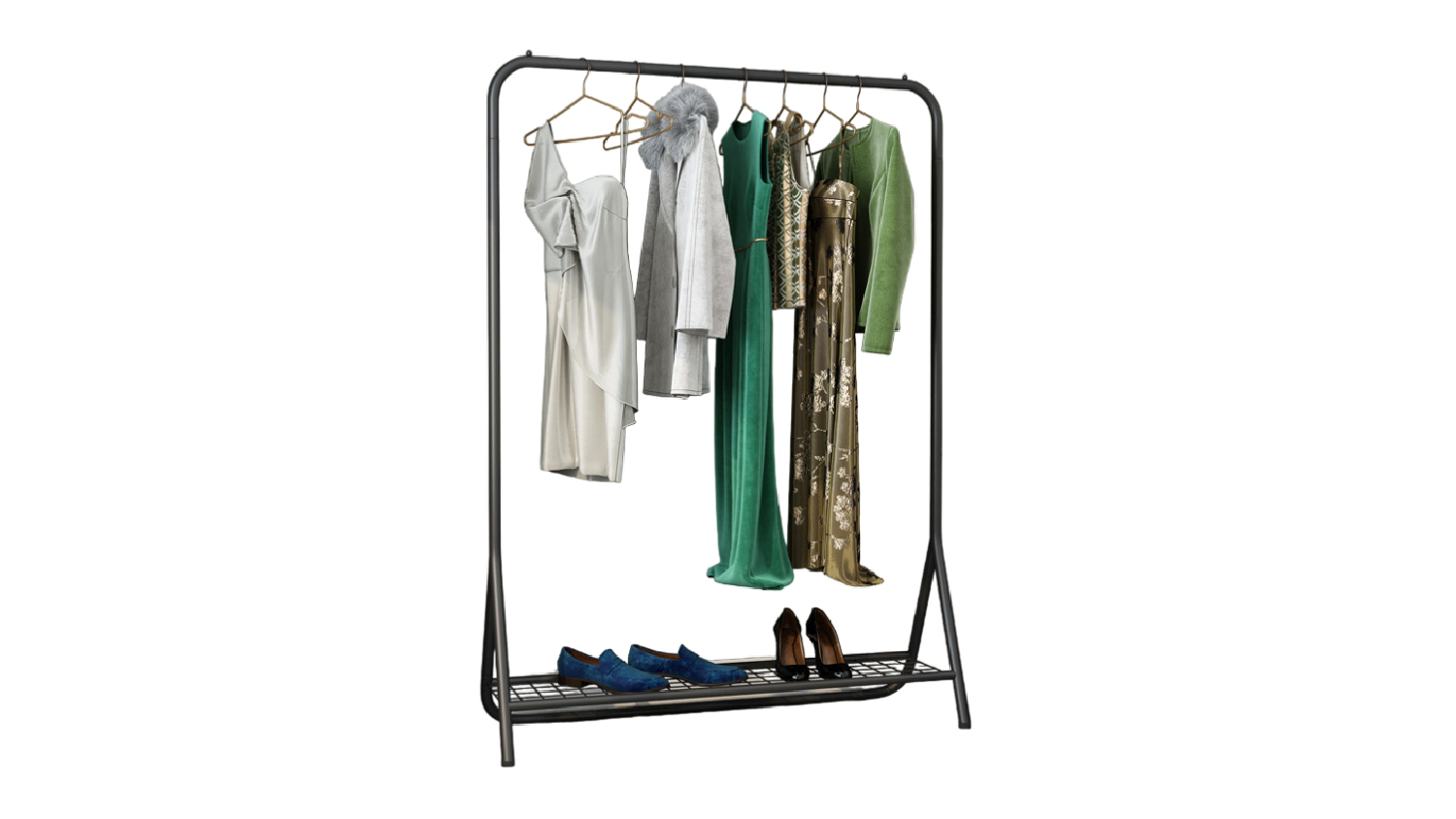 Kmall Metal Garment Rack with Lower Storage