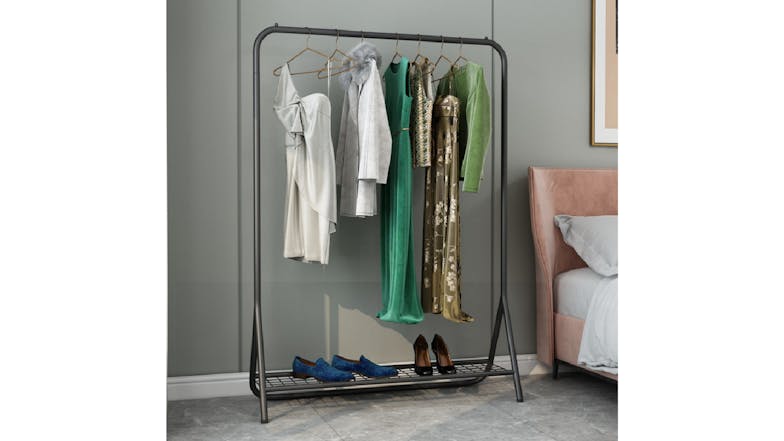 Kmall Metal Garment Rack with Lower Storage