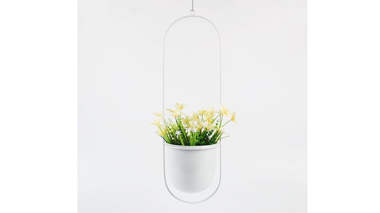 Kmall Modern Oval Decorative Plant Hanger - White