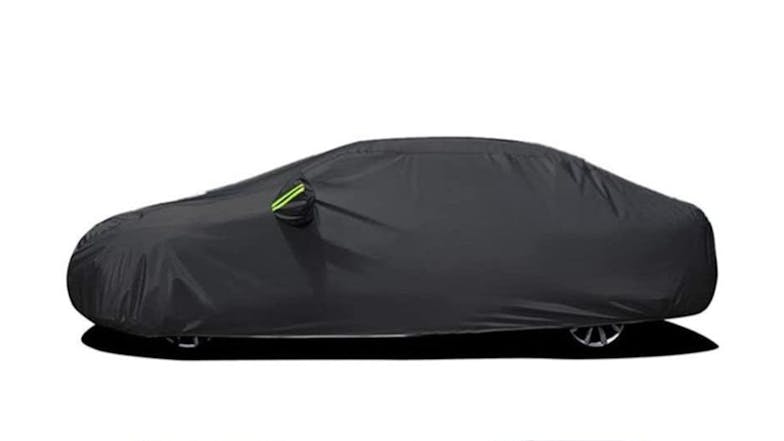 Kmall Heavy Duty Lined Sedan Car Cover with Lock, Zipper 4.7m - Black