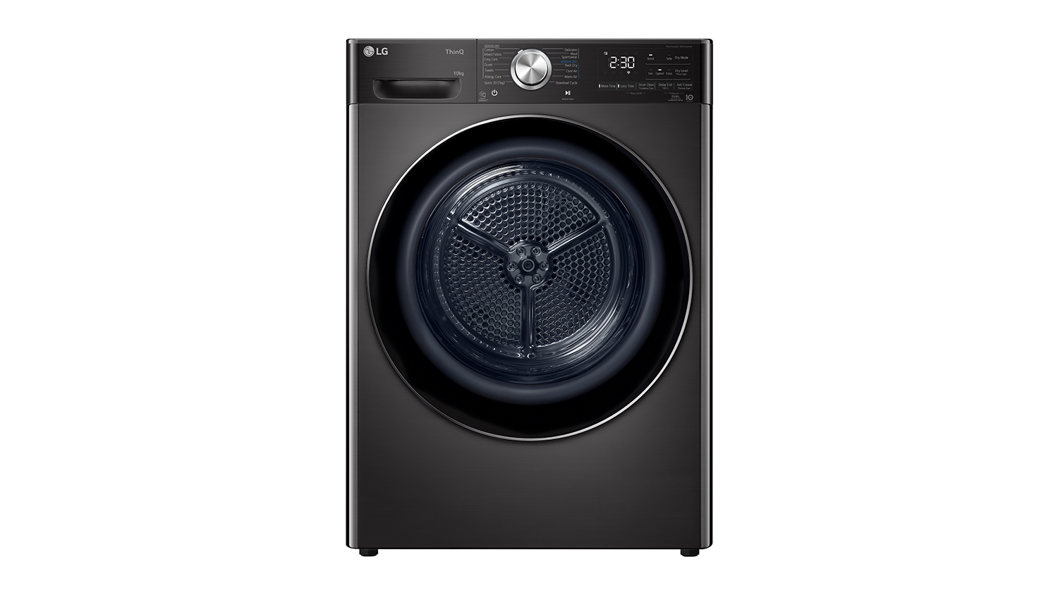 LG 10kg Smart Heat Pump Condenser Dryer with 14 Programs - Black Steel (DVH10-10B)