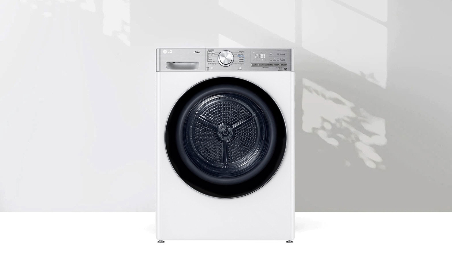 LG 10kg Smart Heat Pump Condenser Dryer with 14 Programs - White Steel (DVH10-10W)