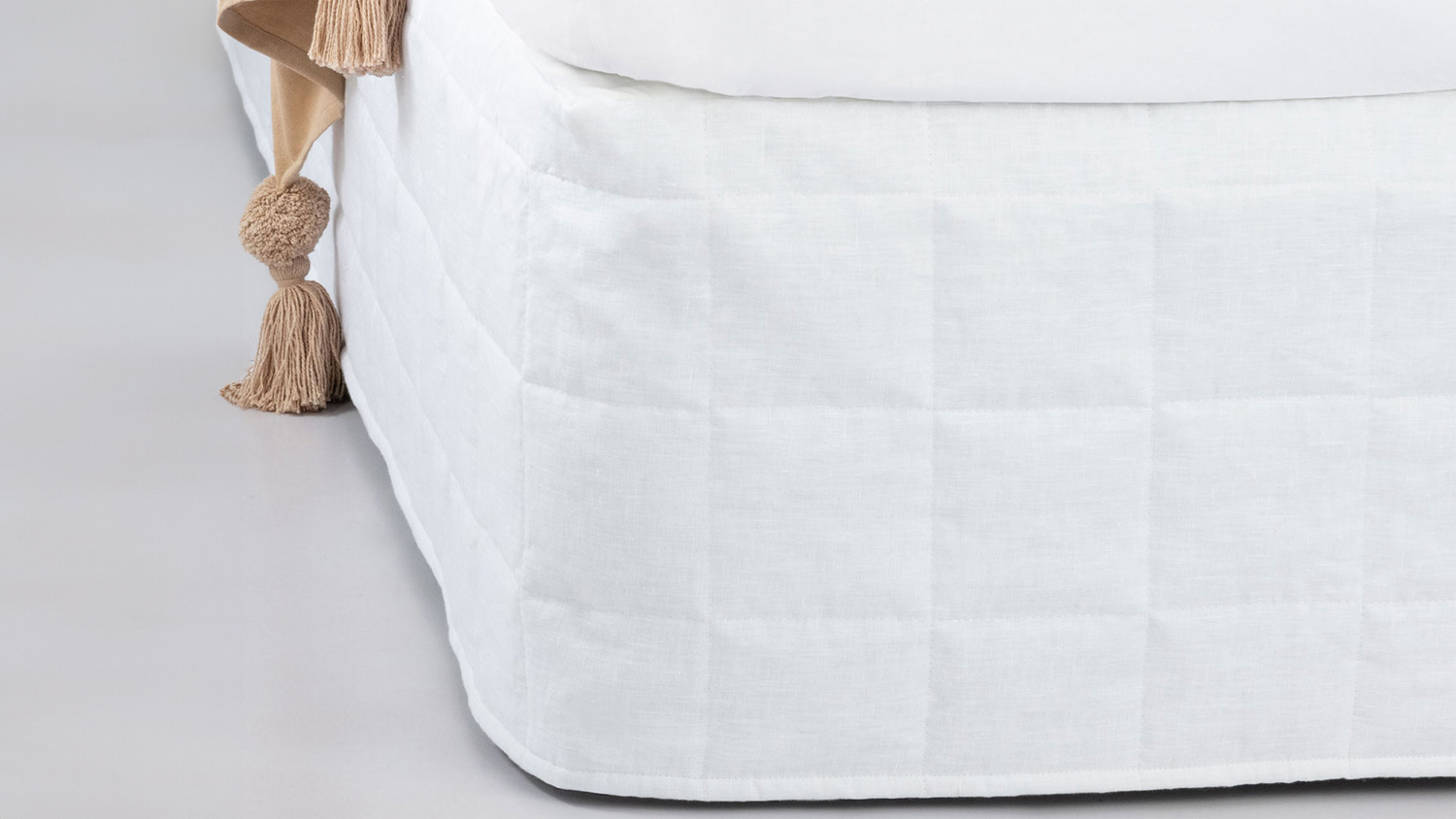 Nimes White Quilted Valance by Savona King Harvey Norman New Zealand