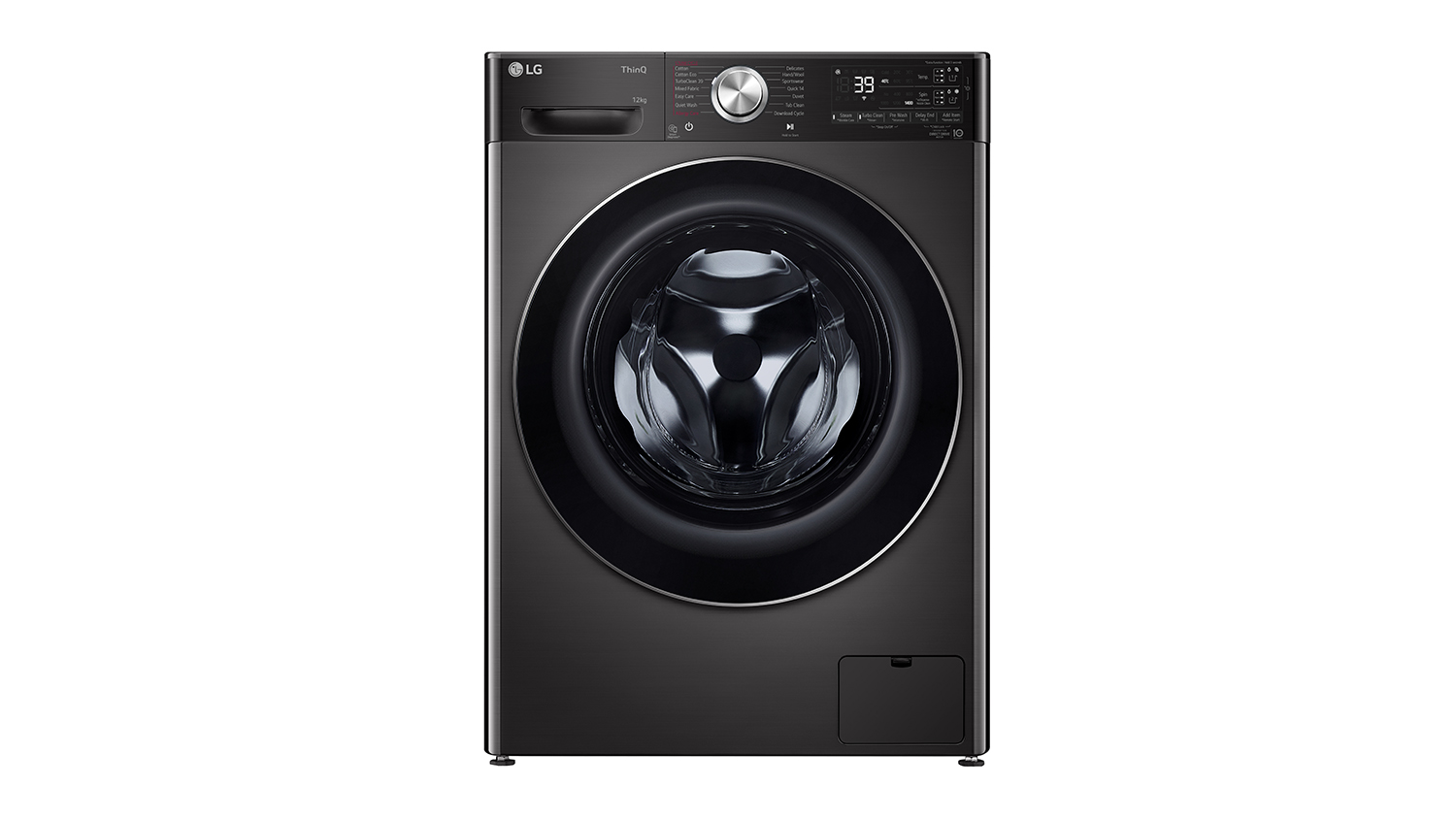 LG 12kg Smart Front Loading Washing Machine with 13 Programs - Black Steel (WV10-1412B)