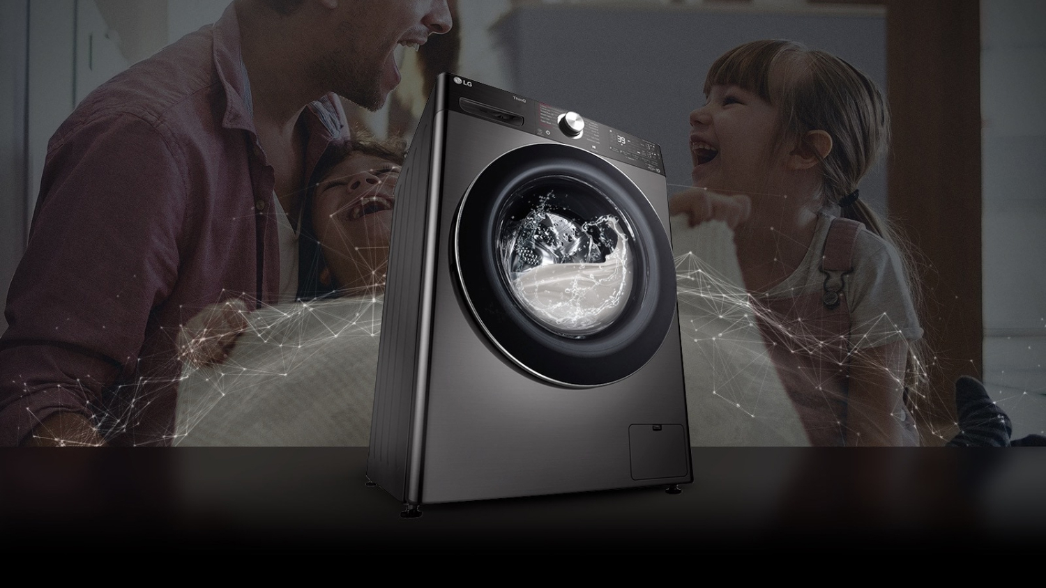 LG 12kg Smart Front Loading Washing Machine with 13 Programs - Black Steel (WV10-1412B)