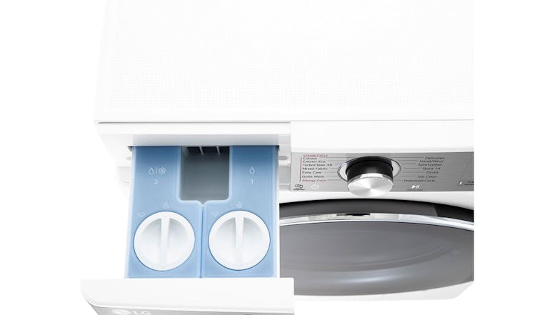 LG 12kg 12 Program Front Loading Washing Machine - White Steel (Series 10/WV10-1412W)